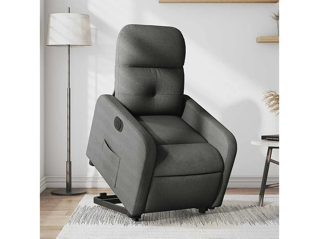 Fauteuil inclinable électrique-Chaise de relax-Fauteuil TV gris foncé tissu SHL2812