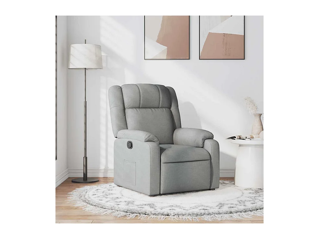 Sillón de relax | Sillón reclinable de tela gris claro SHL4498
