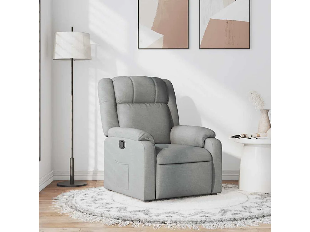 Relaxsessel | Lounge Sessel für Wohnzimmer Hellgrau Stoff SHL49998