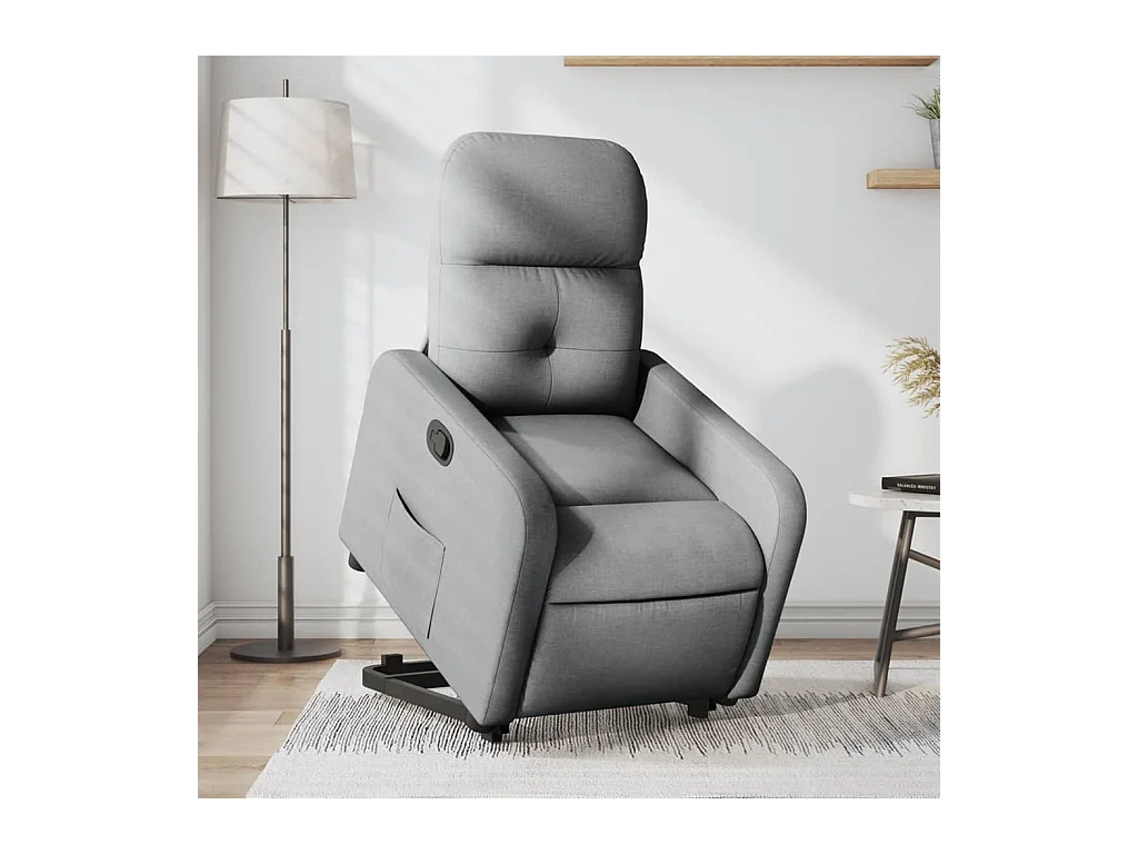 Sillón de relax | Silla | Sillón reclinable elevable de tela gris claro SHL6155