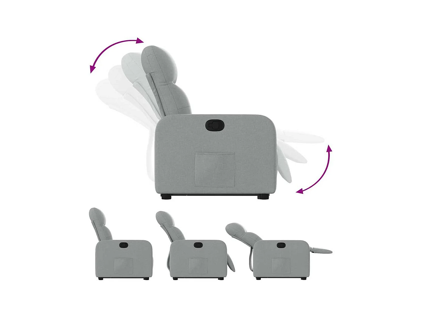 Sillón de relax | Silla | Sillón reclinable elevable de tela gris claro SHL6155