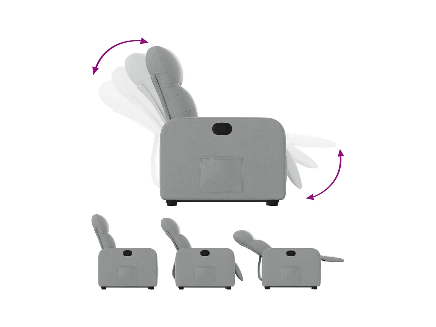 Sillón de relax | Silla | Sillón reclinable elevable de tela gris claro SHL6155