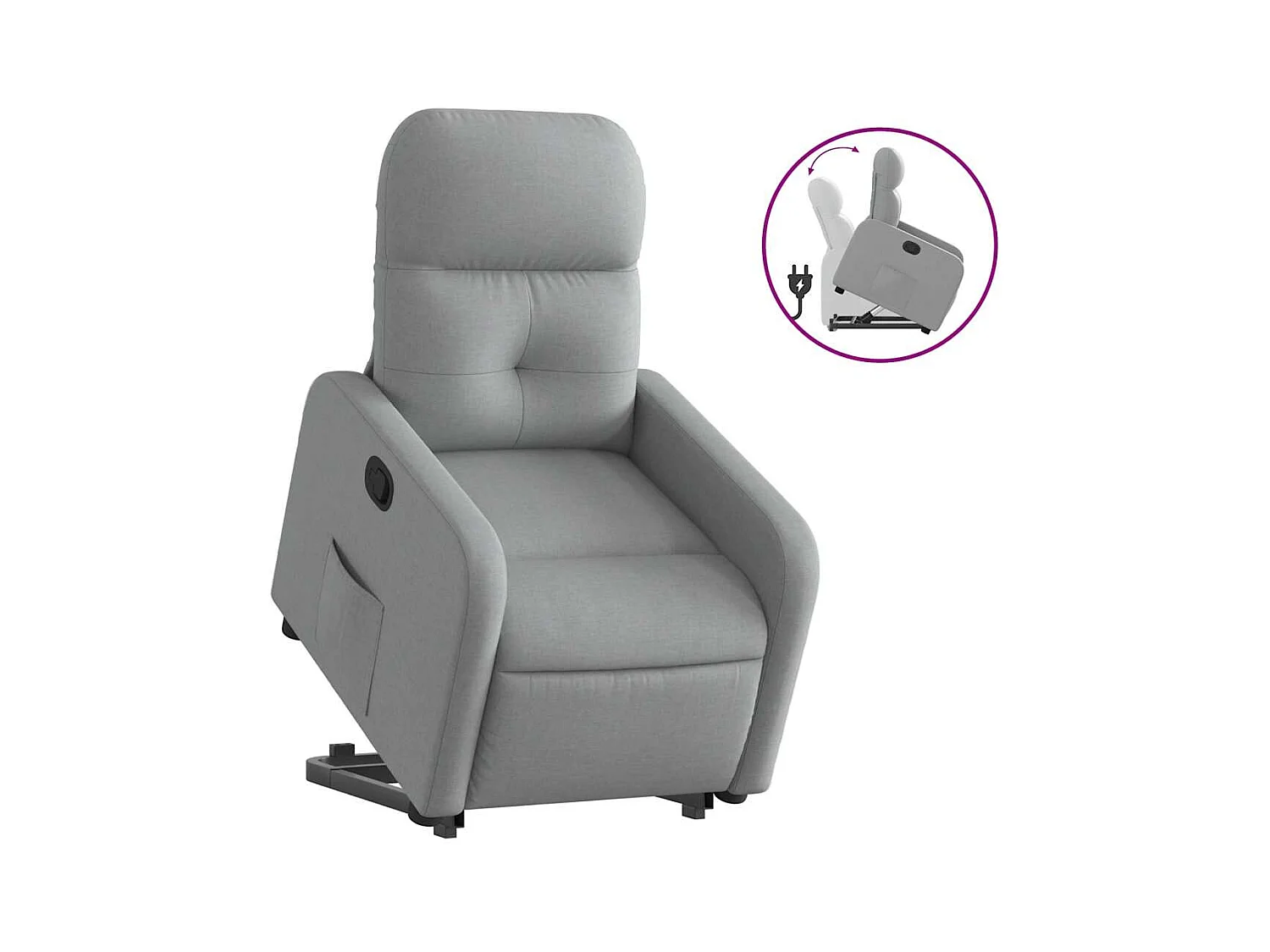 Fauteuil inclinable-Chaise de relax-Fauteuil TV Gris clair Tissu SHL1597