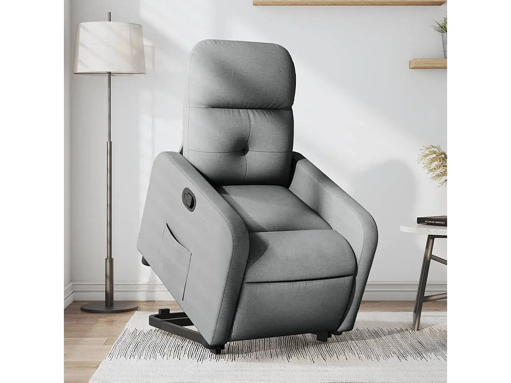 Fauteuil inclinable-Chaise de relax-Fauteuil TV Gris clair Tissu SHL1597
