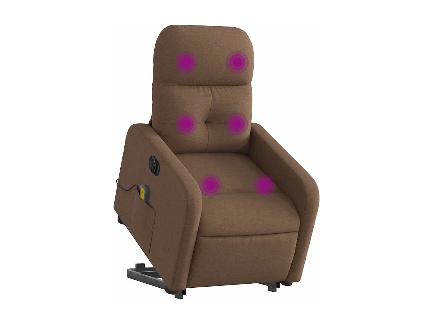 Fauteuil inclinable électrique-Chaise de relax-Fauteuil de Massage Marron Tissu SHL1830