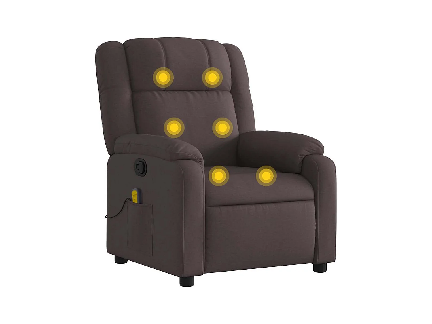 Fauteuil inclinable-Chaise de relax-Fauteuil de Massage Marron foncé Tissu SHL1404