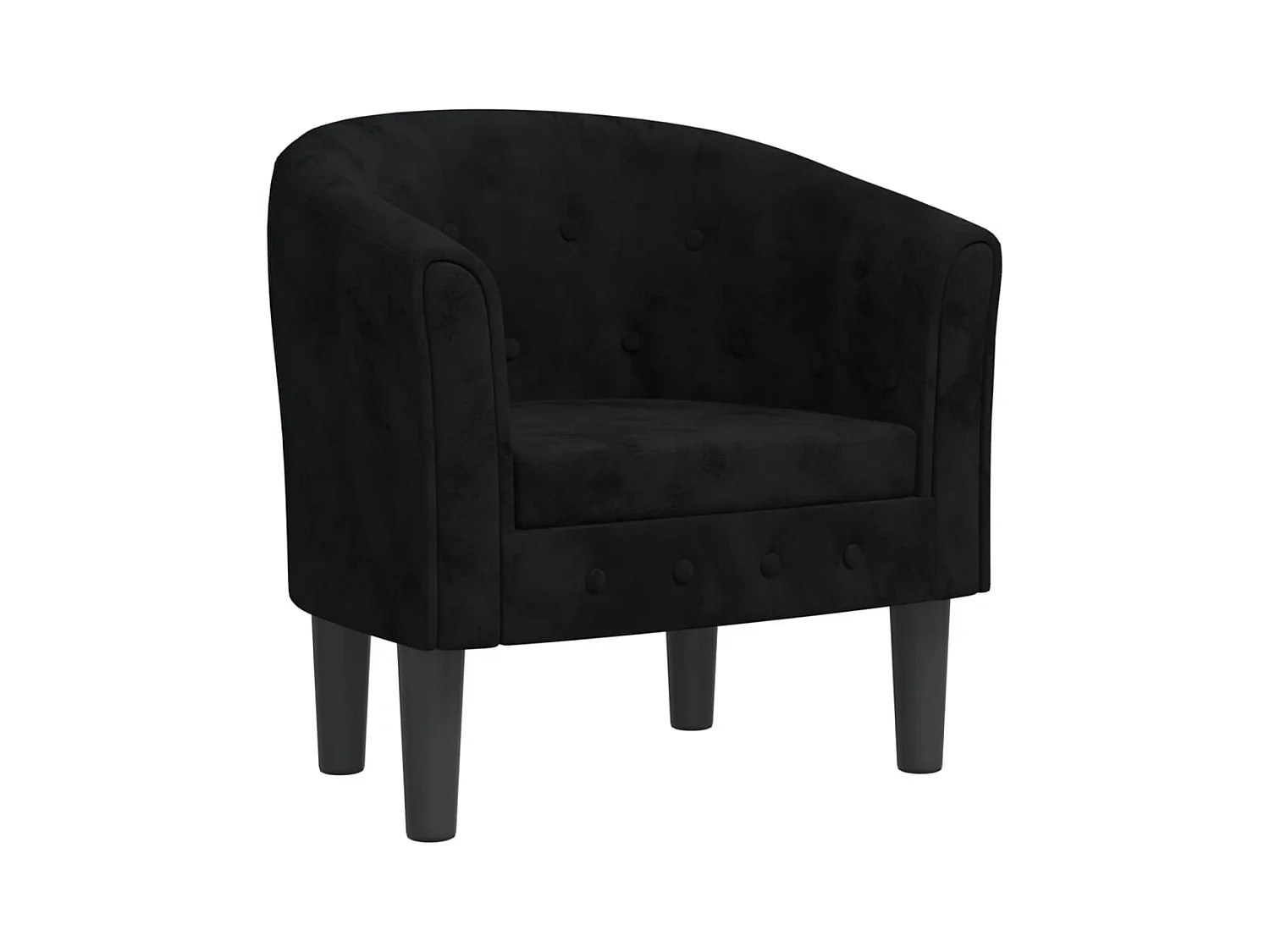 Fauteuil de Salon-Chaise cabriolet noir velours SHL2122