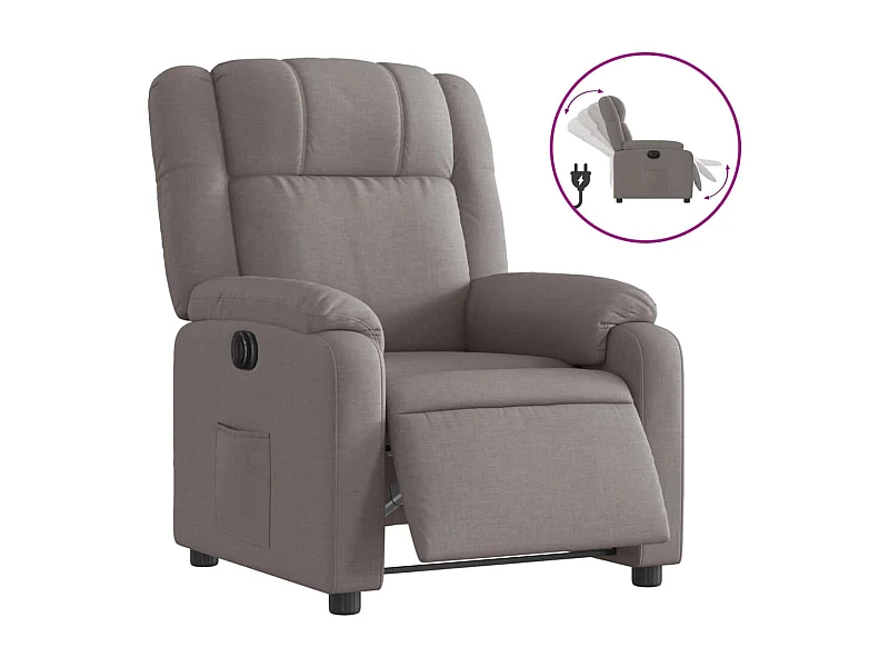 Fauteuil inclinable électrique-Chaise de relax-Fauteuil salon Taupe Tissu SHL5286