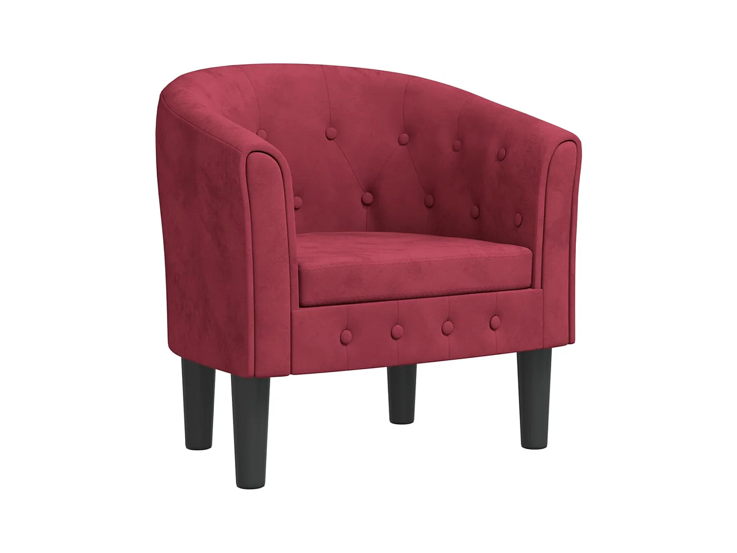 Fauteuil de salon-Fauteuil relax rouge bordeaux velours SHL1785