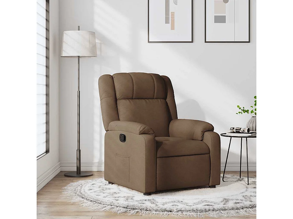 Fauteuil inclinable-Chaise-Fauteuil salon Marron Tissu SHL5026
