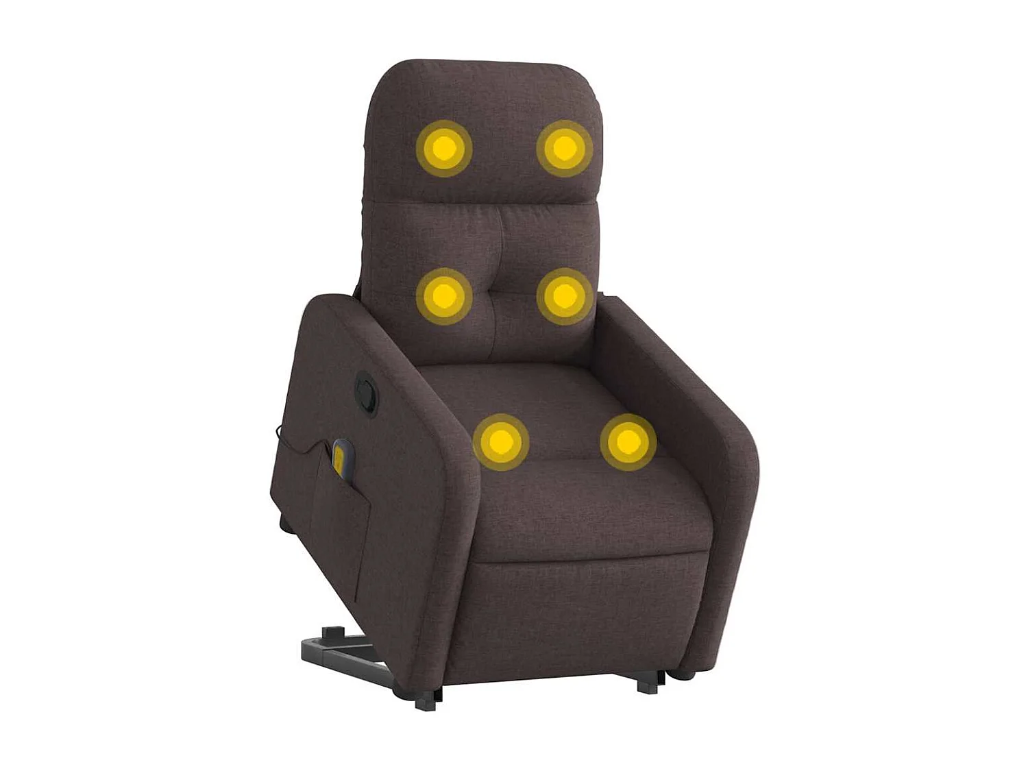 Fauteuil inclinable-Chaise de relax-Fauteuil de Massage Marron foncé Tissu SHL1675