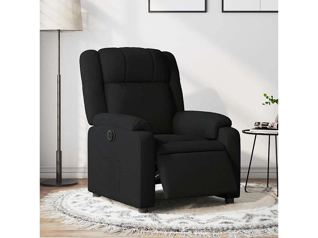 Fauteuil inclinable électrique-Chaise de relax-Fauteuil salon Noir Tissu SHL2228