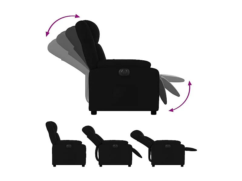 Fauteuil inclinable électrique-Chaise de relax-Fauteuil salon Noir Tissu SHL2228