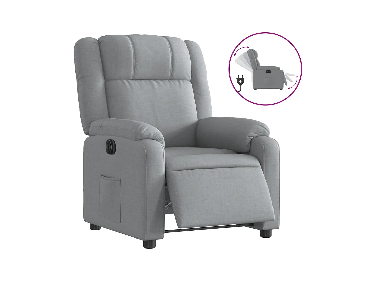 Fauteuil inclinable électrique-Chaise de relax-Fauteuil salon Gris clair Tissu SHL1613