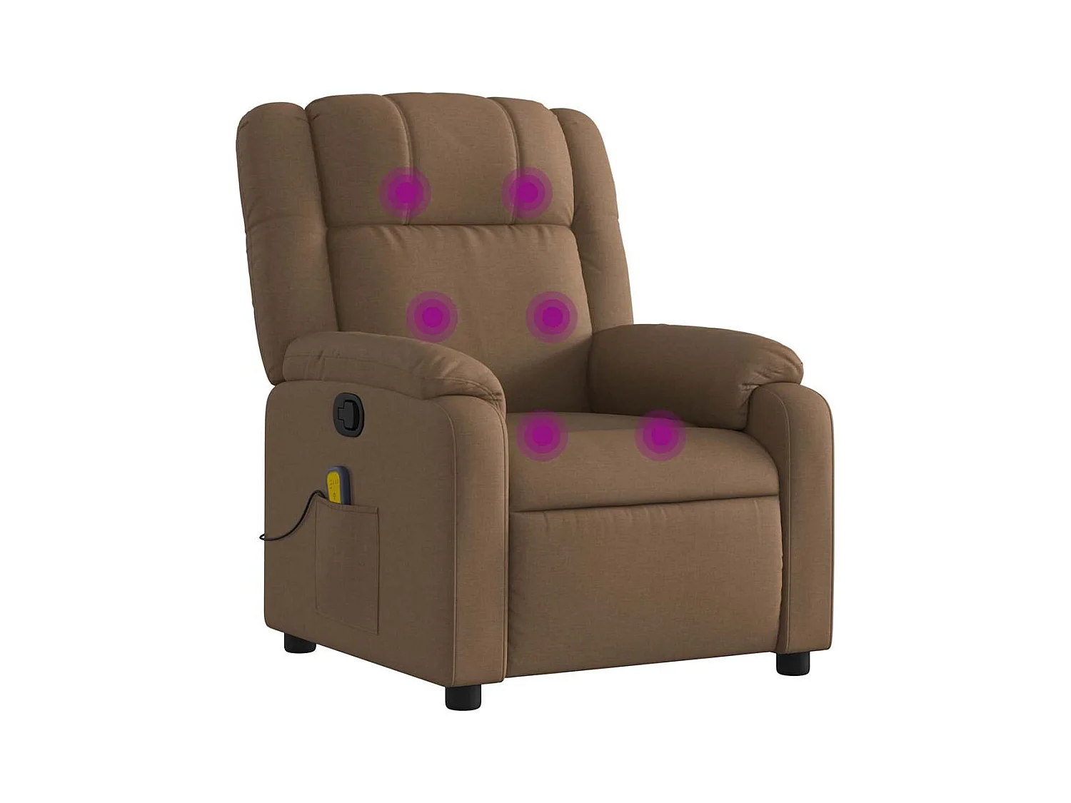 Fauteuil inclinable-Chaise de relax-Fauteuil de Massage Marron Tissu SHL1508