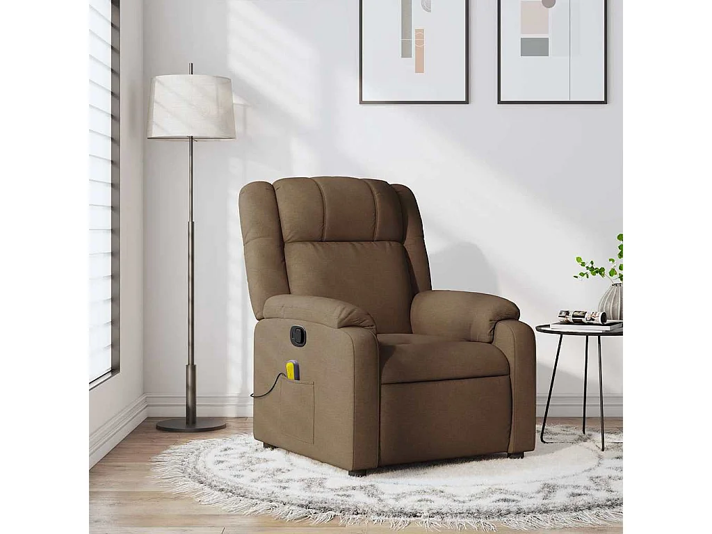 Fauteuil inclinable-Chaise de relax-Fauteuil de Massage Marron Tissu SHL1508