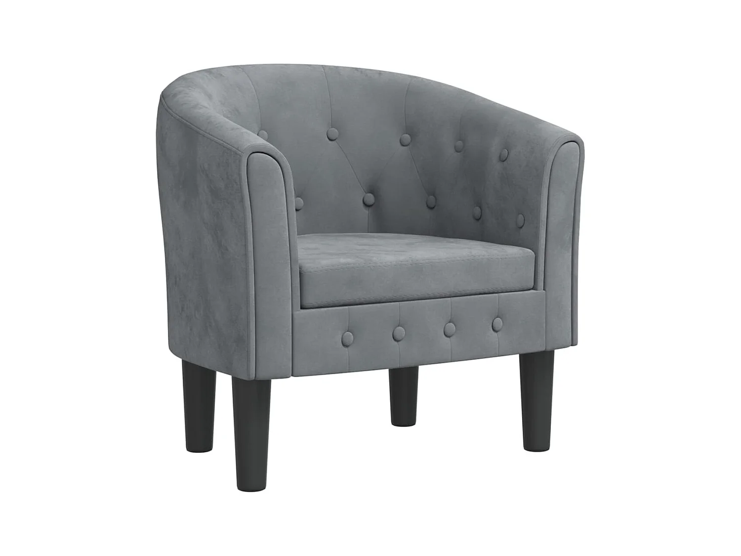 Fauteuil de Salon-Chaise cabriolet gris foncé velours SHL3105