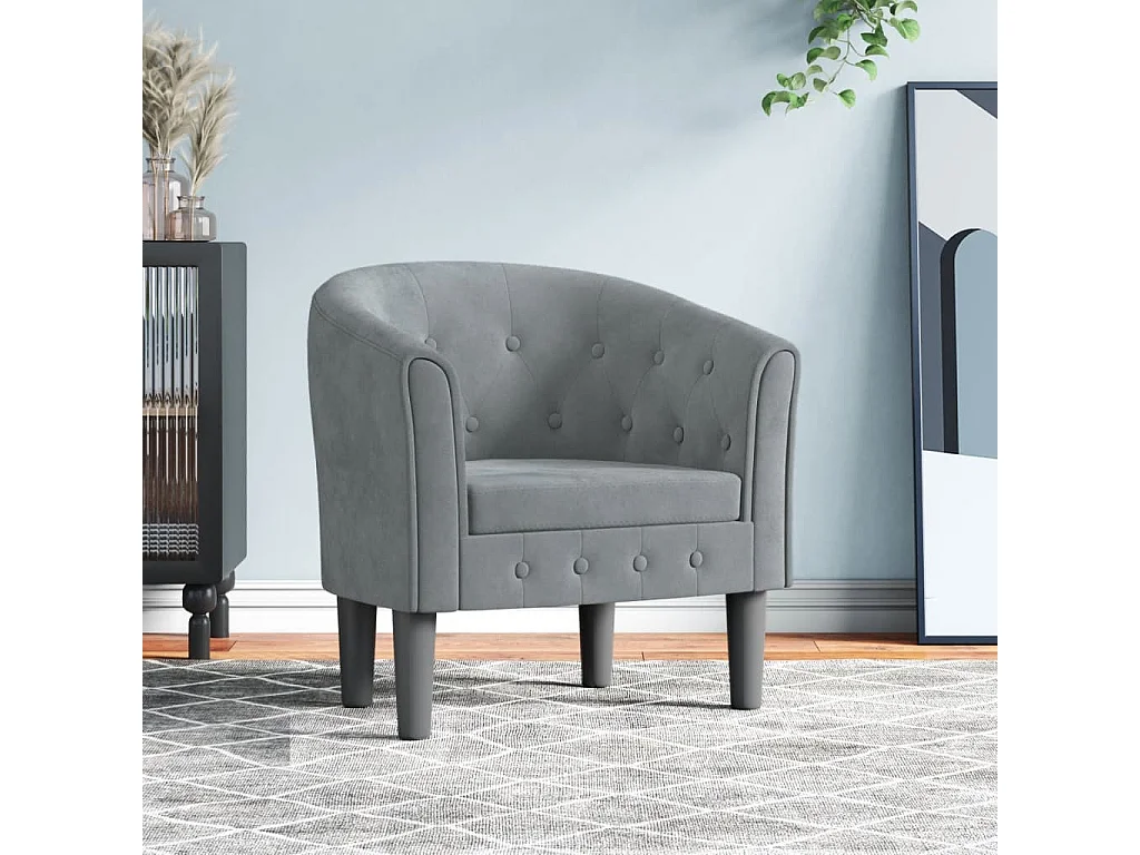 Relaxsessel | Clubsessel Dunkelgrau Samt SHL35759