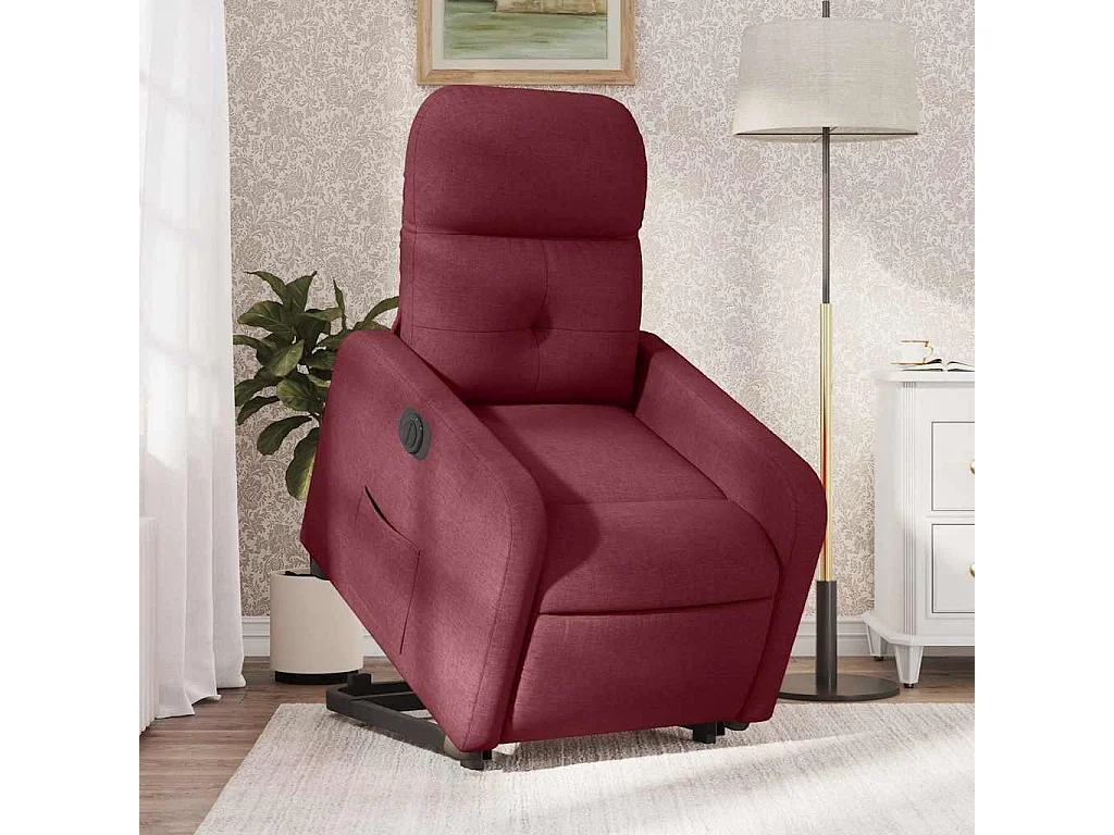Fauteuil inclinable électrique-Chaise de relax-Fauteuil TV rouge bordeaux tissu SHL4430