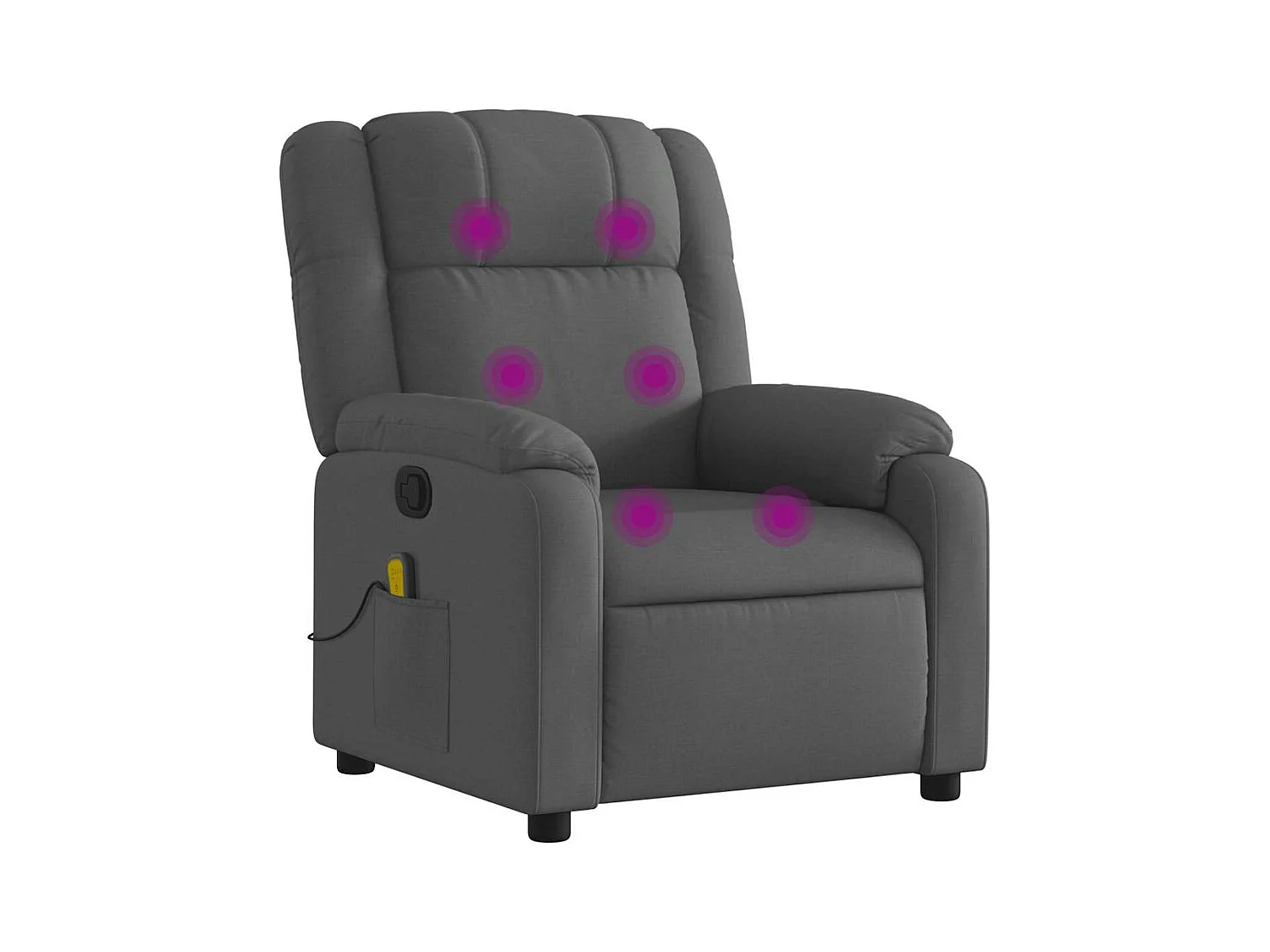 Fauteuil inclinable-Chaise de relax-Fauteuil de Massage Gris foncé Tissu SHL2385