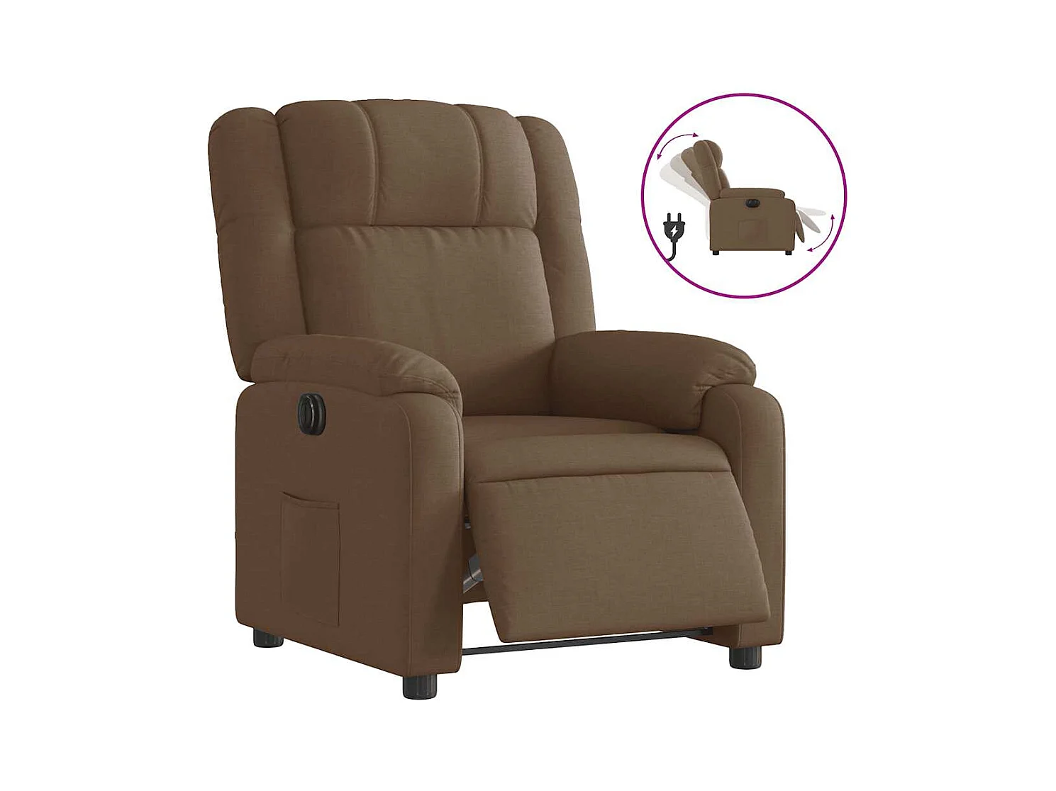 Fauteuil inclinable électrique-Chaise de relax-Fauteuil salon Marron Tissu SHL3782