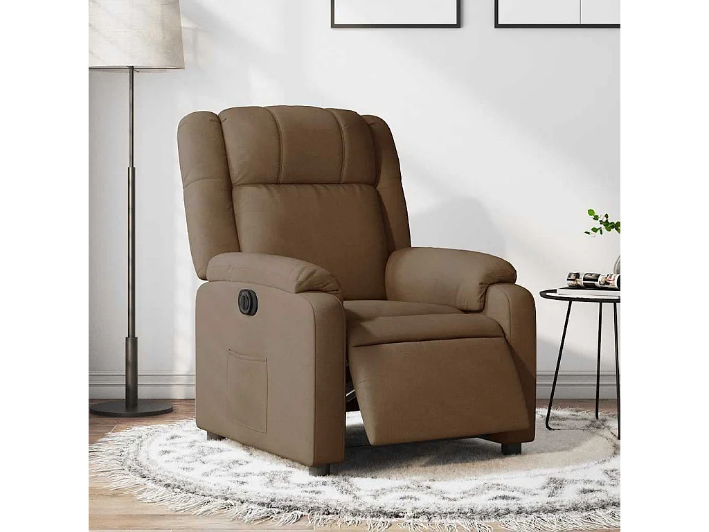 Fauteuil inclinable électrique-Chaise de relax-Fauteuil salon Marron Tissu SHL3782