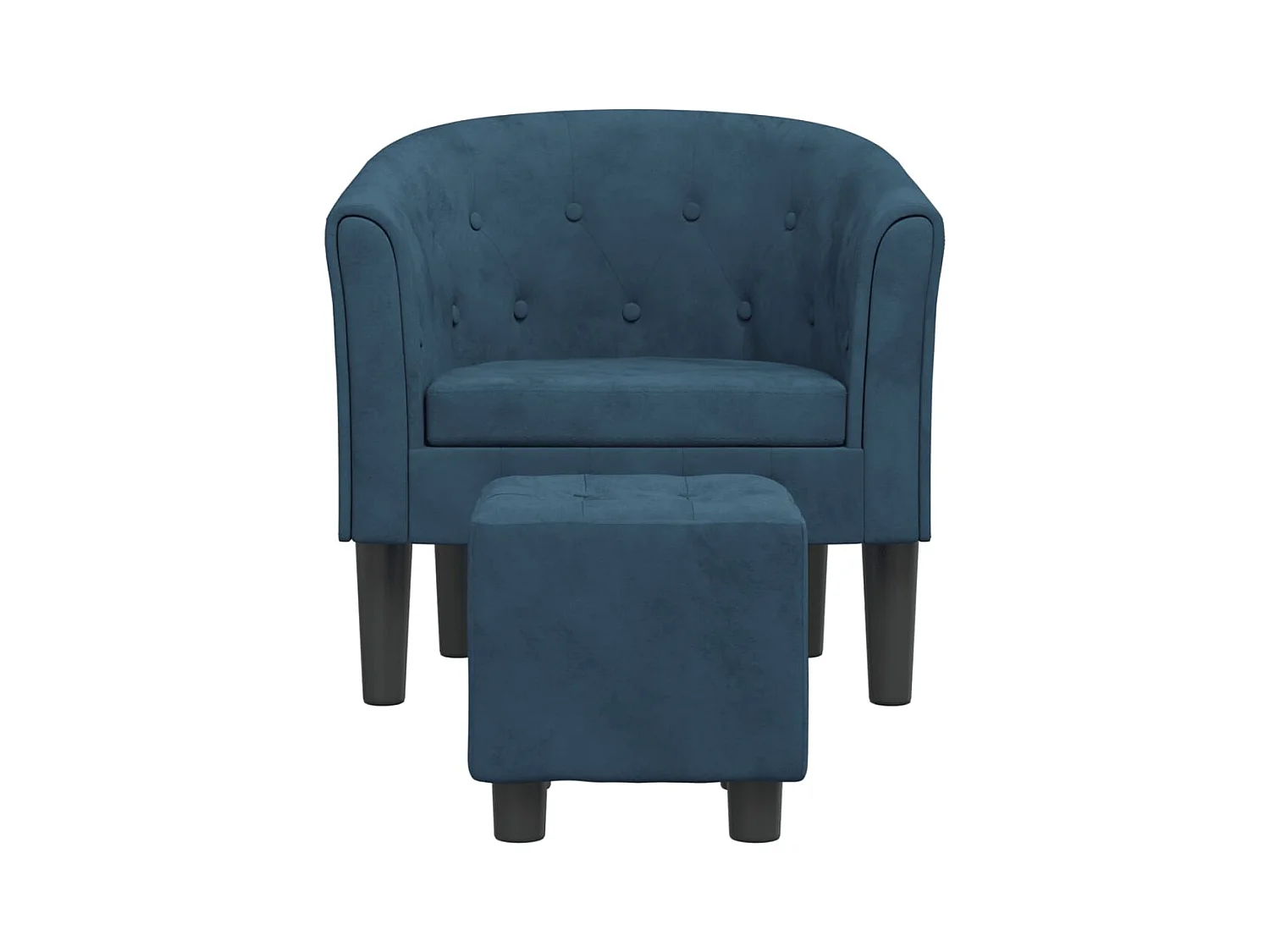 Fauteuil de salon-Fauteuil relax avec repose-pied bleu foncé velours SHL4581