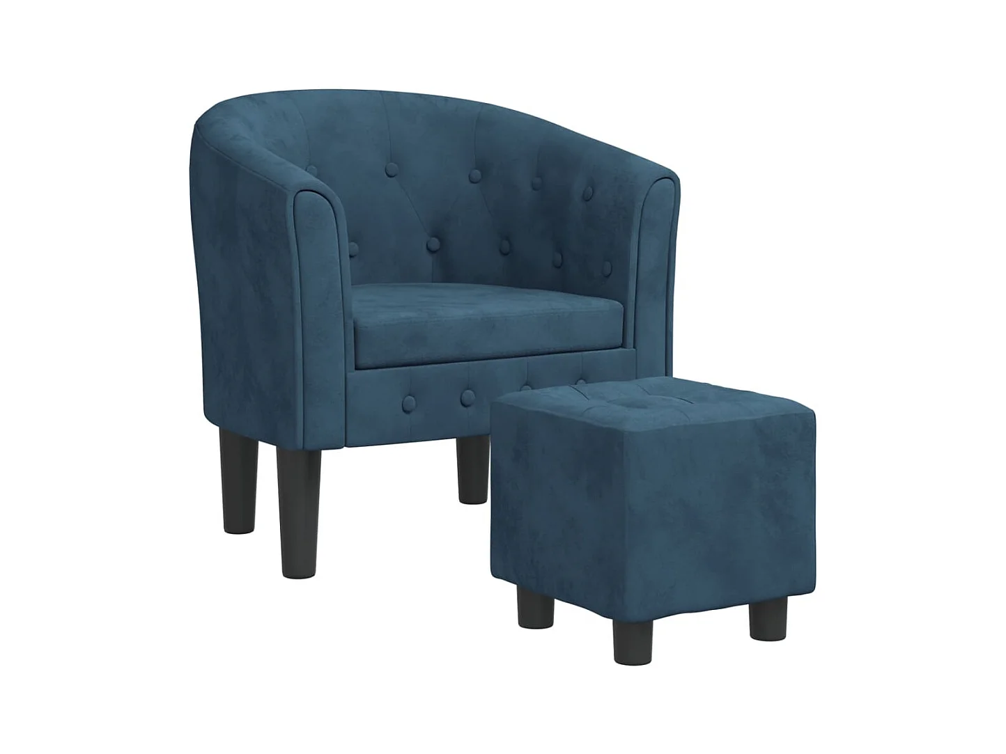 Fauteuil de salon-Fauteuil relax avec repose-pied bleu foncé velours SHL4581