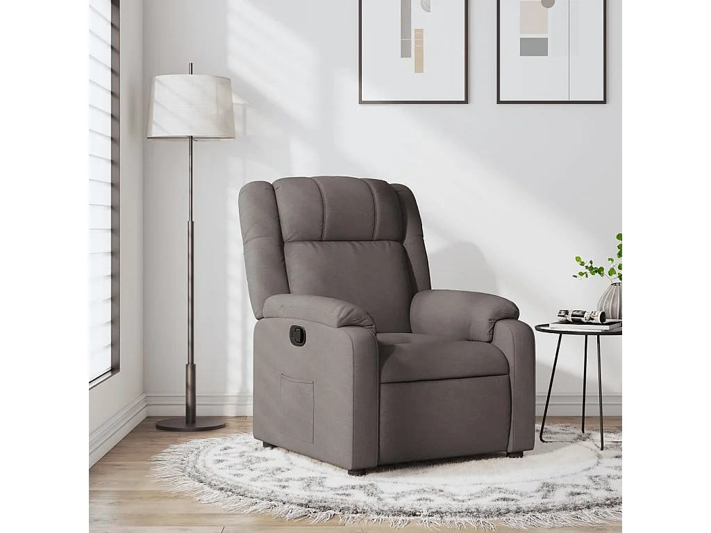 Relaxsessel | Lounge Sessel für Wohnzimmer Taupe Stoff SHL99879