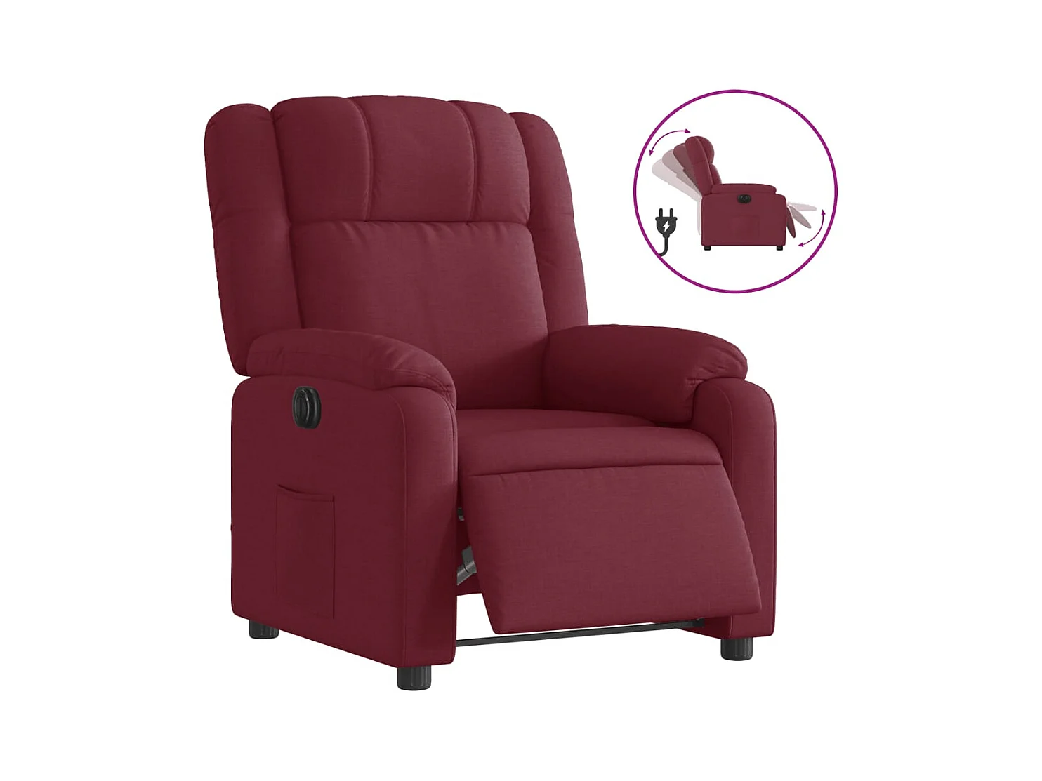 Fauteuil inclinable électrique-Chaise de relax-Fauteuil salon Rouge bordeaux Tissu SHL1242
