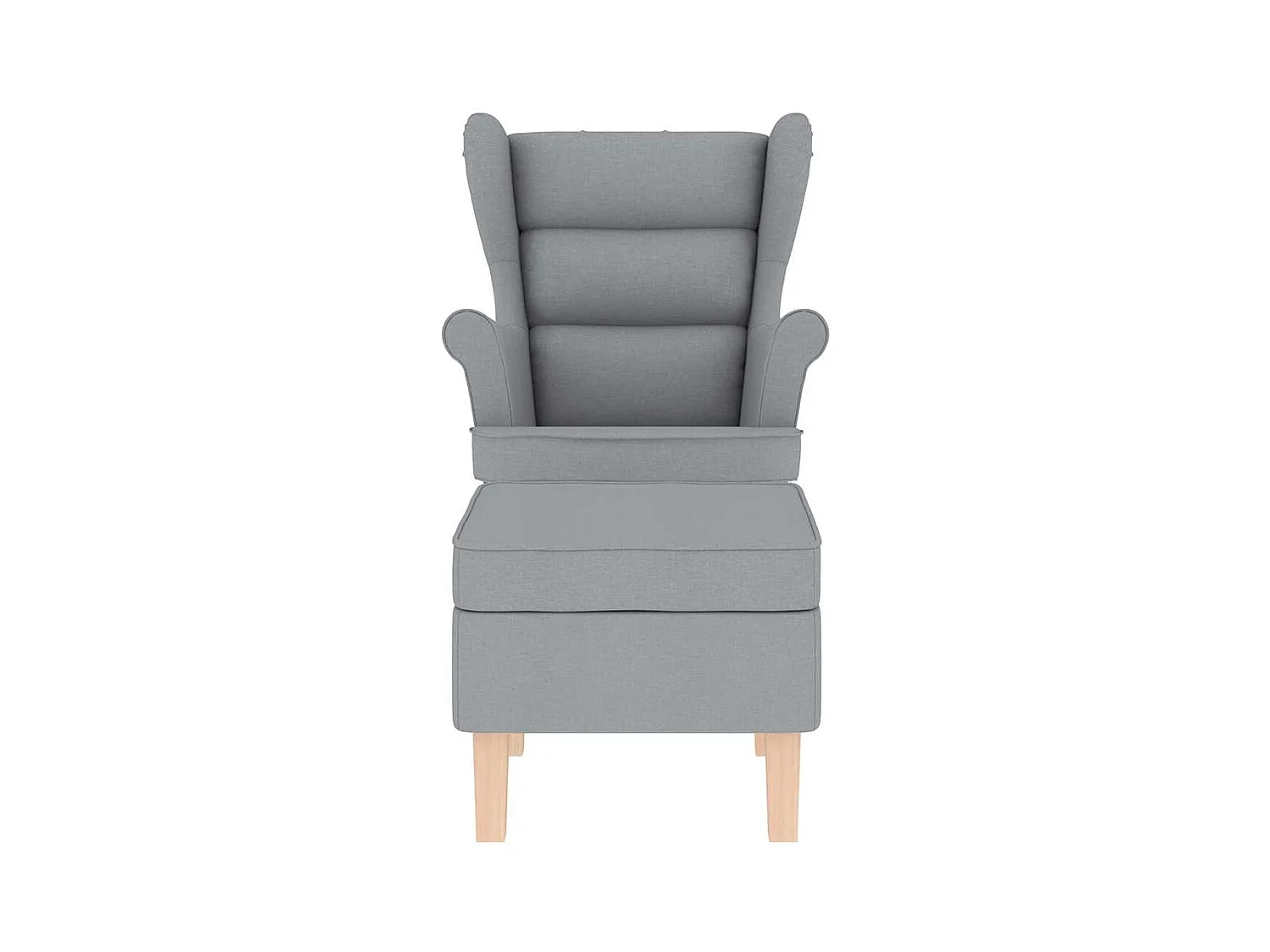 Sillón de salón | Silla | Sillón mecedora con taburete tela gris claro SHL8270