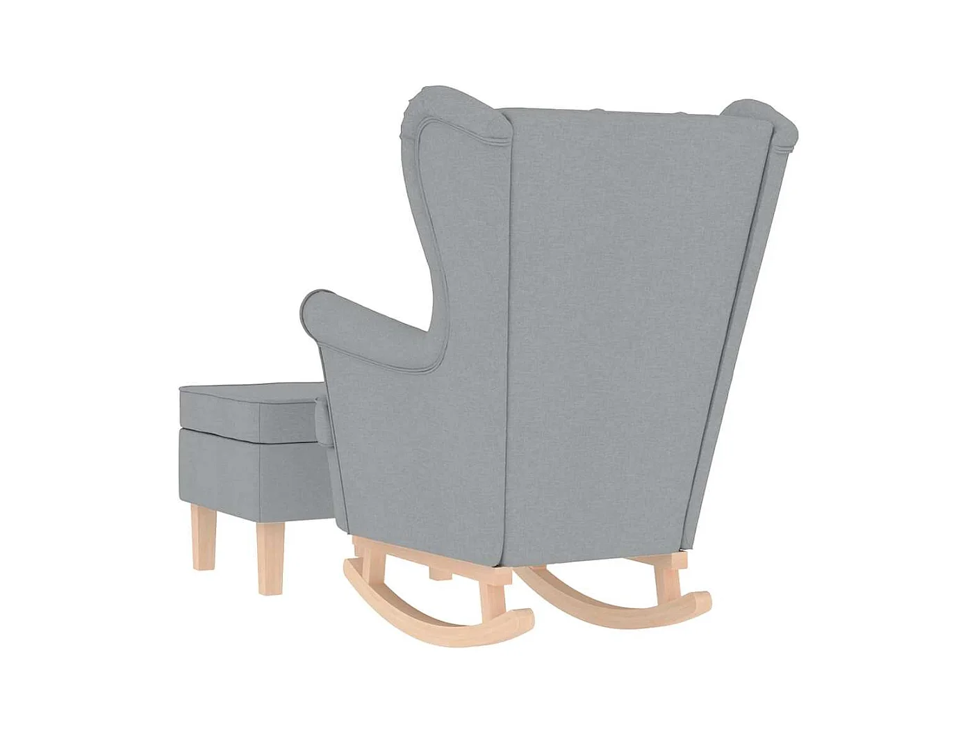 Sillón de salón | Silla | Sillón mecedora con taburete tela gris claro SHL8270