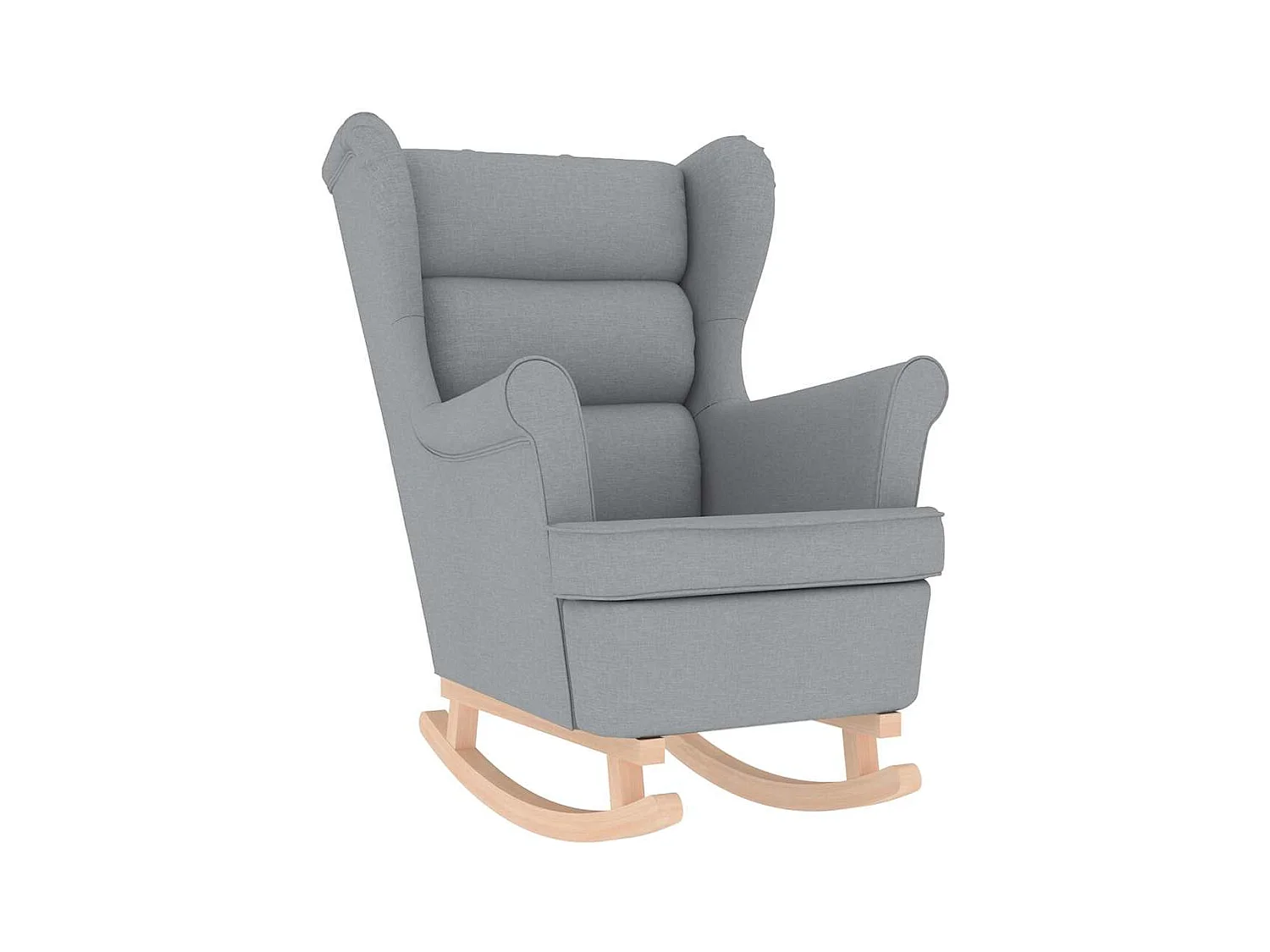 Sillón de salón | Silla | Sillón mecedora con taburete tela gris claro SHL8270