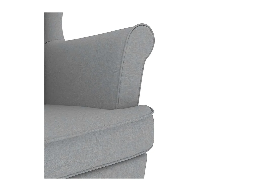 Sillón de salón | Silla | Sillón mecedora con taburete tela gris claro SHL8270