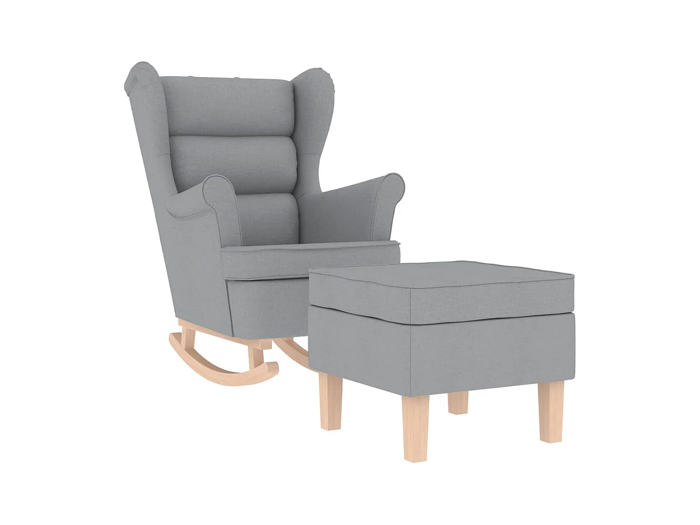 Fauteuil Salon-Chaise de relax-Fauteuil à Bascule avec repose-pied Gris clair Tissu SHL3431