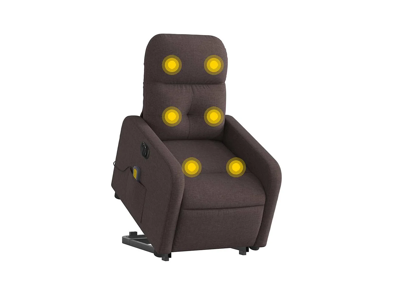 Sillón de salón | Silla | Sillón masaje eléctrico reclinable elevable tela marrón oscuro SHL7537