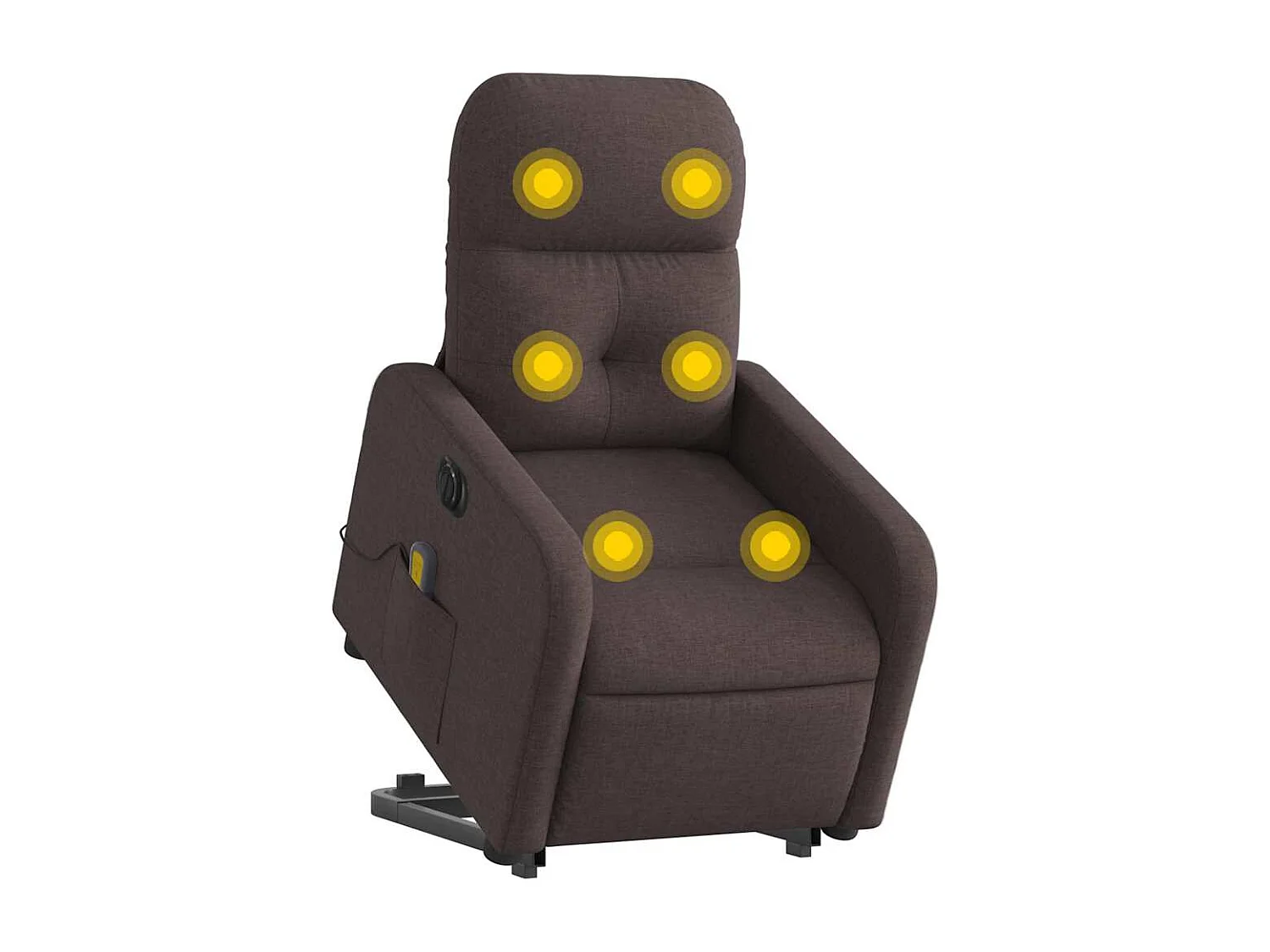 Fauteuil inclinable électrique-Chaise de relax-Fauteuil de Massage Marron foncé Tissu SHL4502