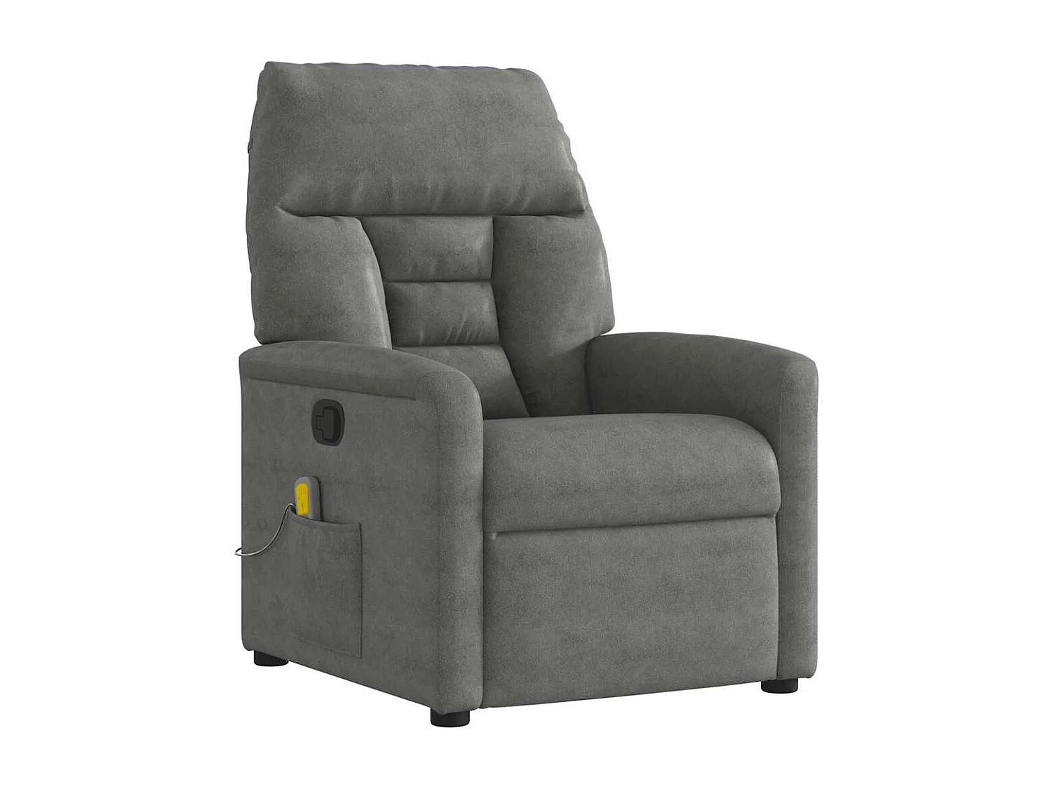 Poltrona de massagens reclinável tecido microfibra cinza-escuro SHL715611