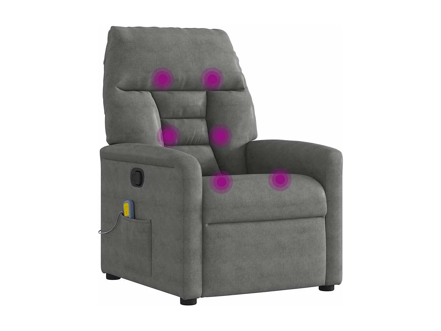 Poltrona de massagens reclinável tecido microfibra cinza-escuro SHL715611