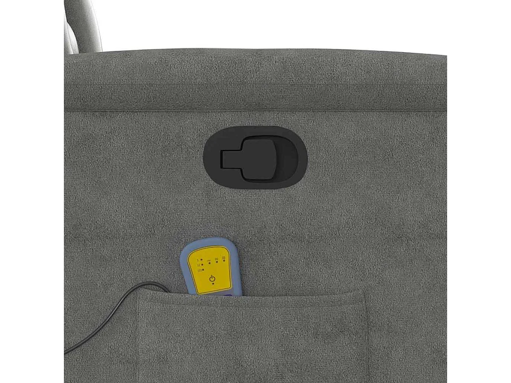 Poltrona de massagens reclinável tecido microfibra cinza-escuro SHL715611