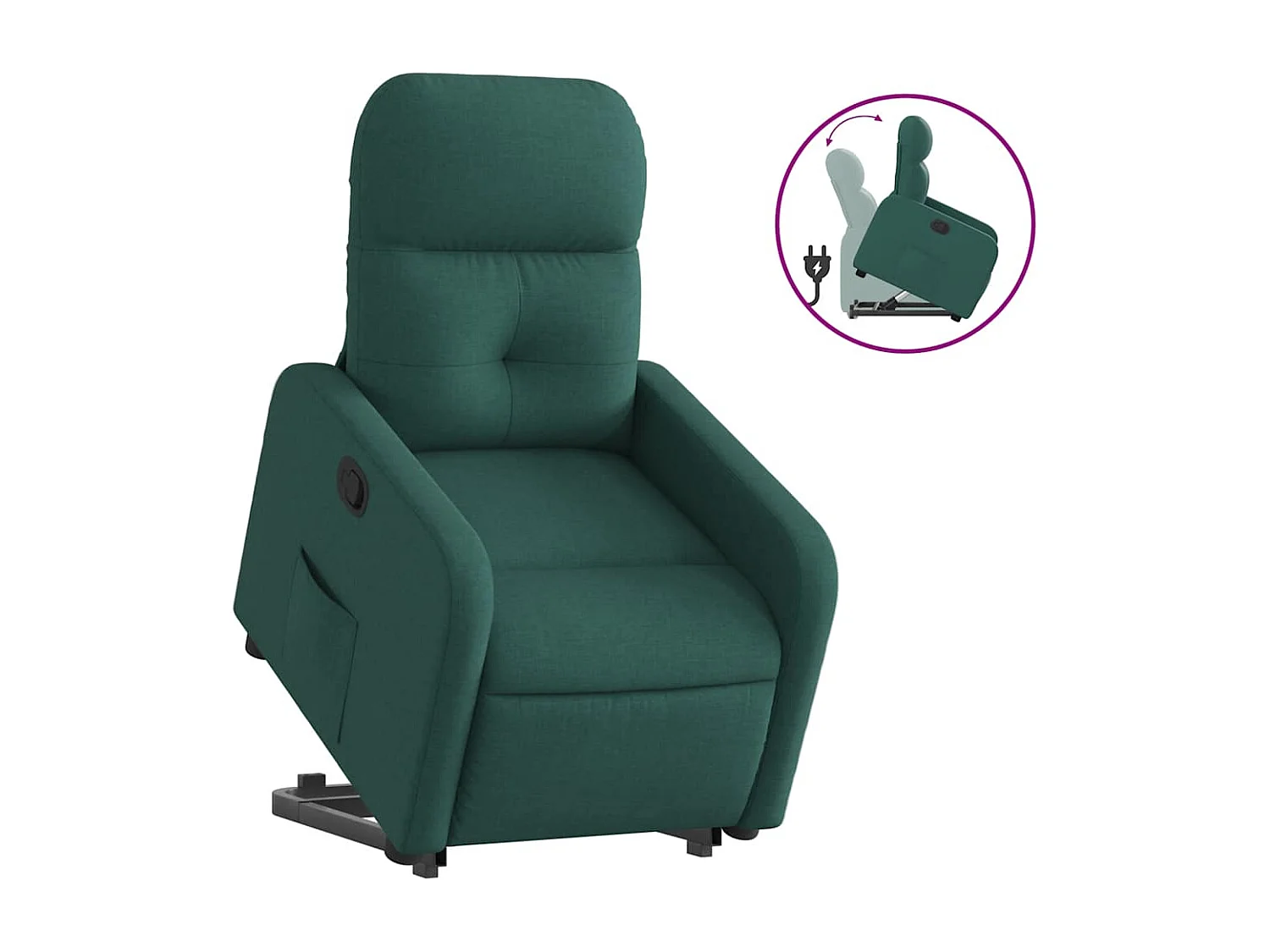 Fauteuil inclinable-Chaise de relax-Fauteuil TV vert foncé tissu SHL4609