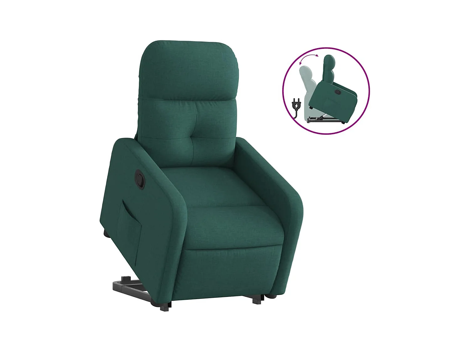 Fauteuil inclinable-Chaise de relax-Fauteuil TV vert foncé tissu SHL4609