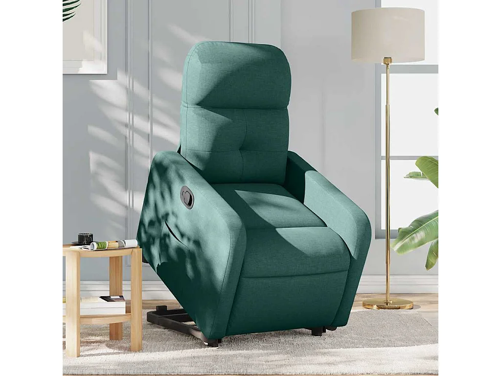 Fauteuil inclinable-Chaise de relax-Fauteuil TV vert foncé tissu SHL4609