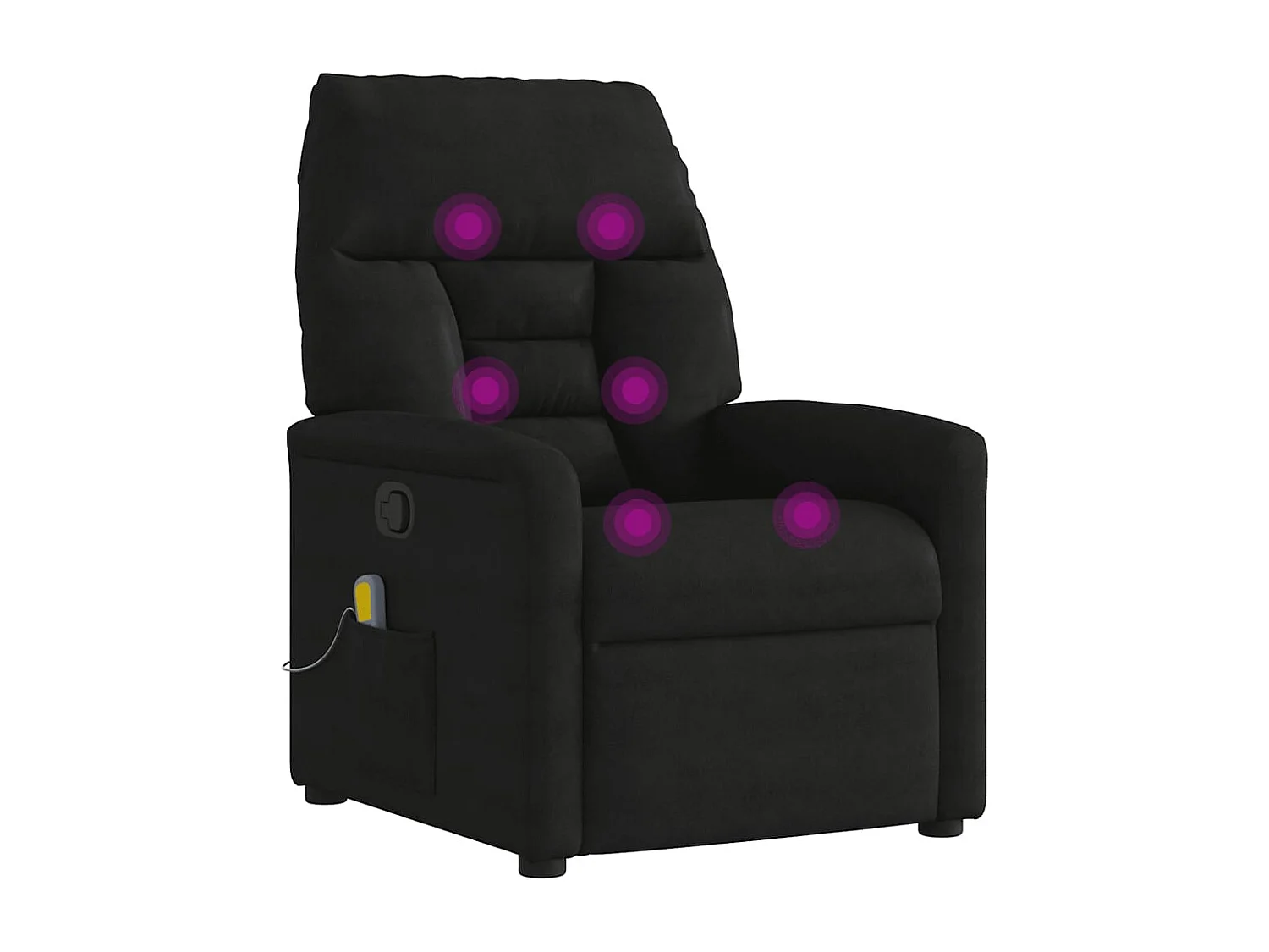 Fauteuil inclinable-Chaise de relax-Fauteuil de Massage noir tissu microfibre SHL3993