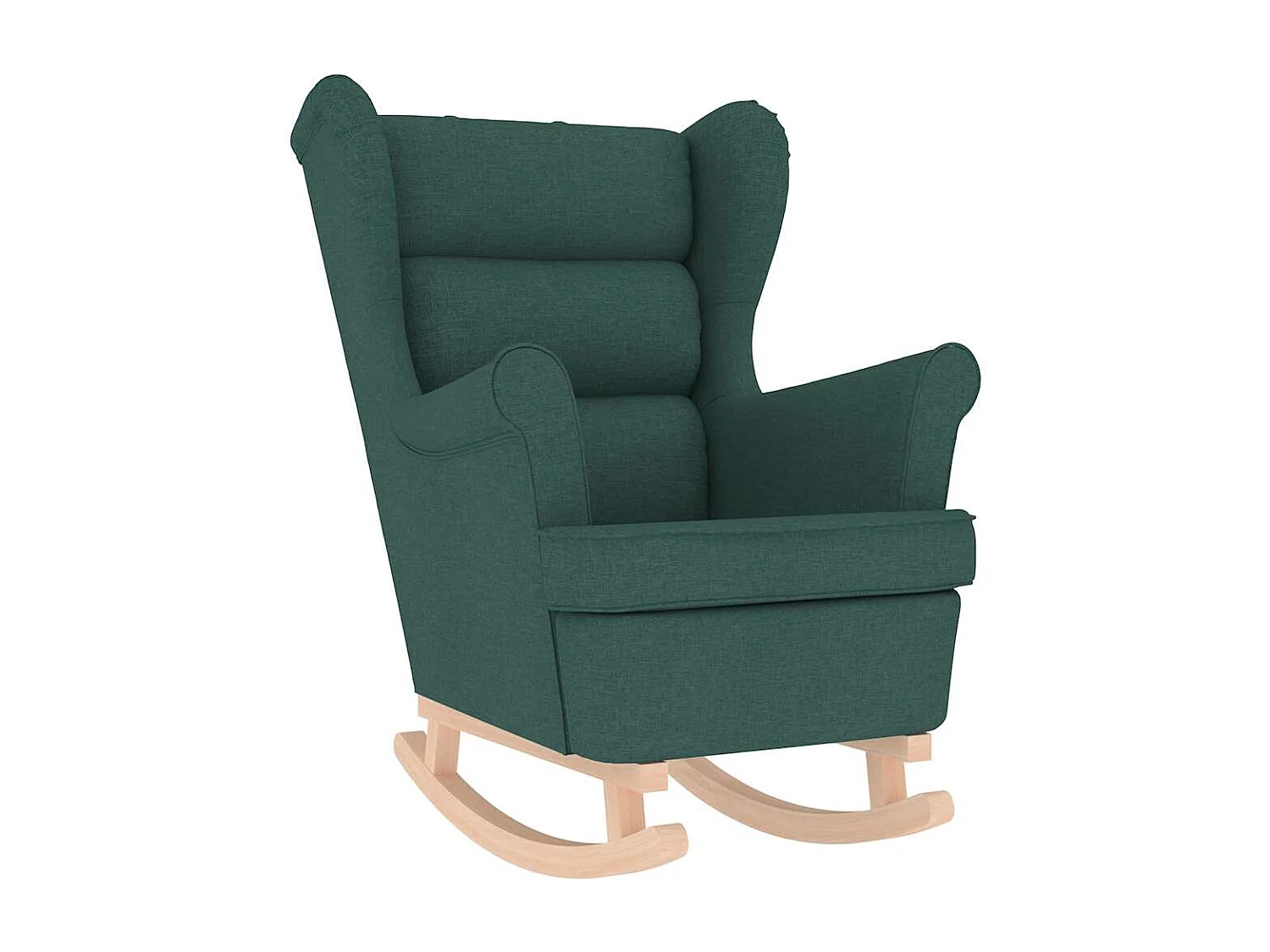 Cadeira de baloiço | Poltrona | Cadeira Relax com banco p/ pés tecido verde-escuro SHL70712