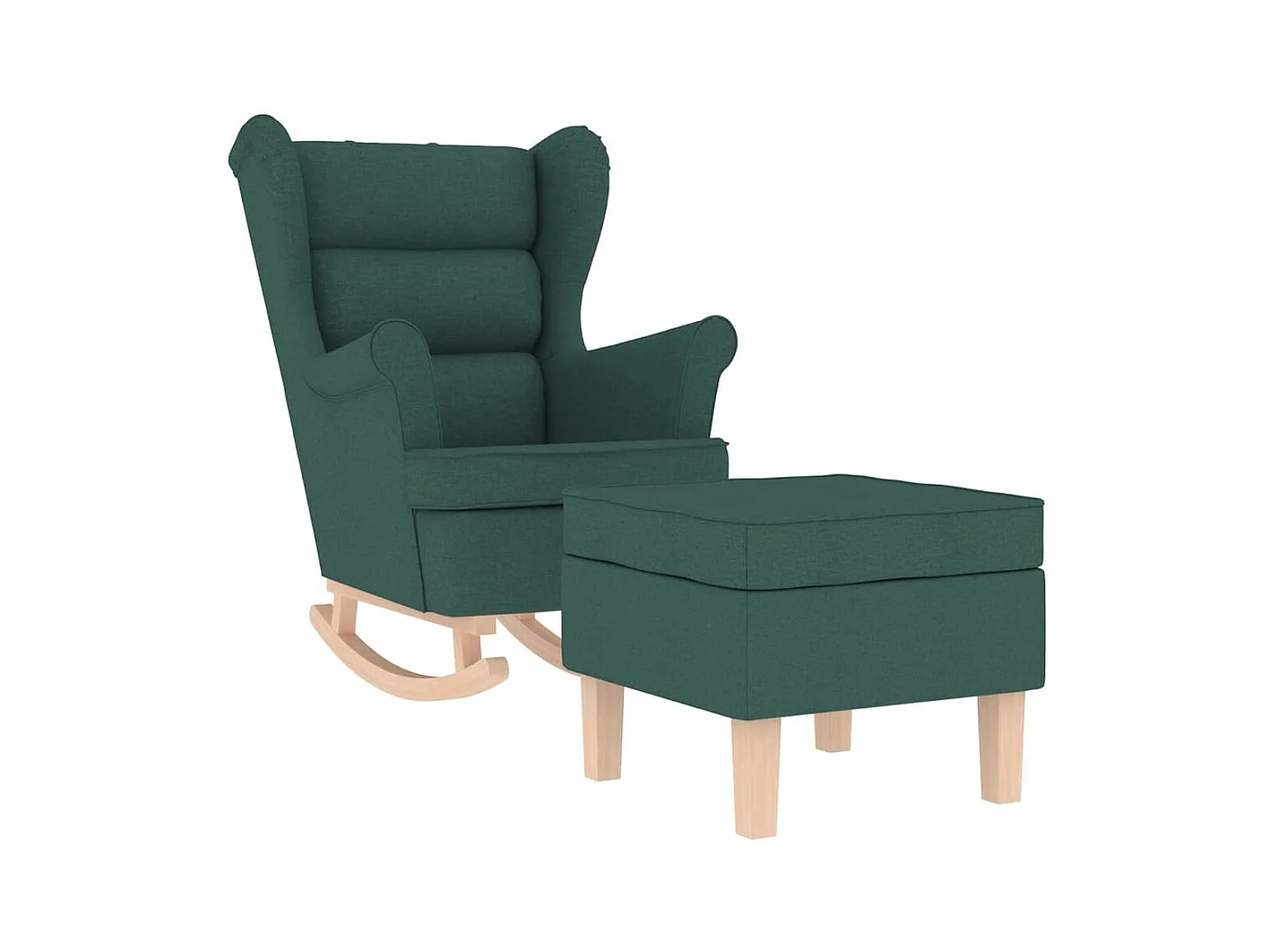 Fauteuil Salon-Chaise de relax-Fauteuil à Bascule avec repose-pied Vert foncé Tissu SHL4258