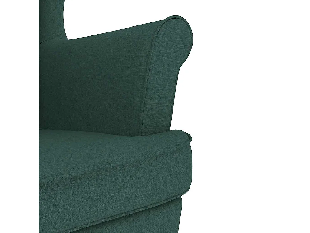 Sillón de salón | Silla | Sillón mecedora con taburete tela verde oscuro SHL3952
