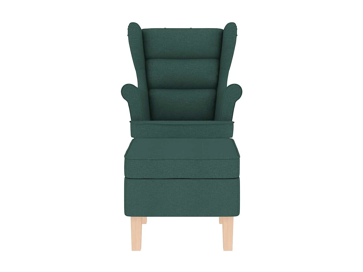 Schaukelstuhl | Schaukelsessel mit Fußhocker Dunkelgrün Stoff SHL20689