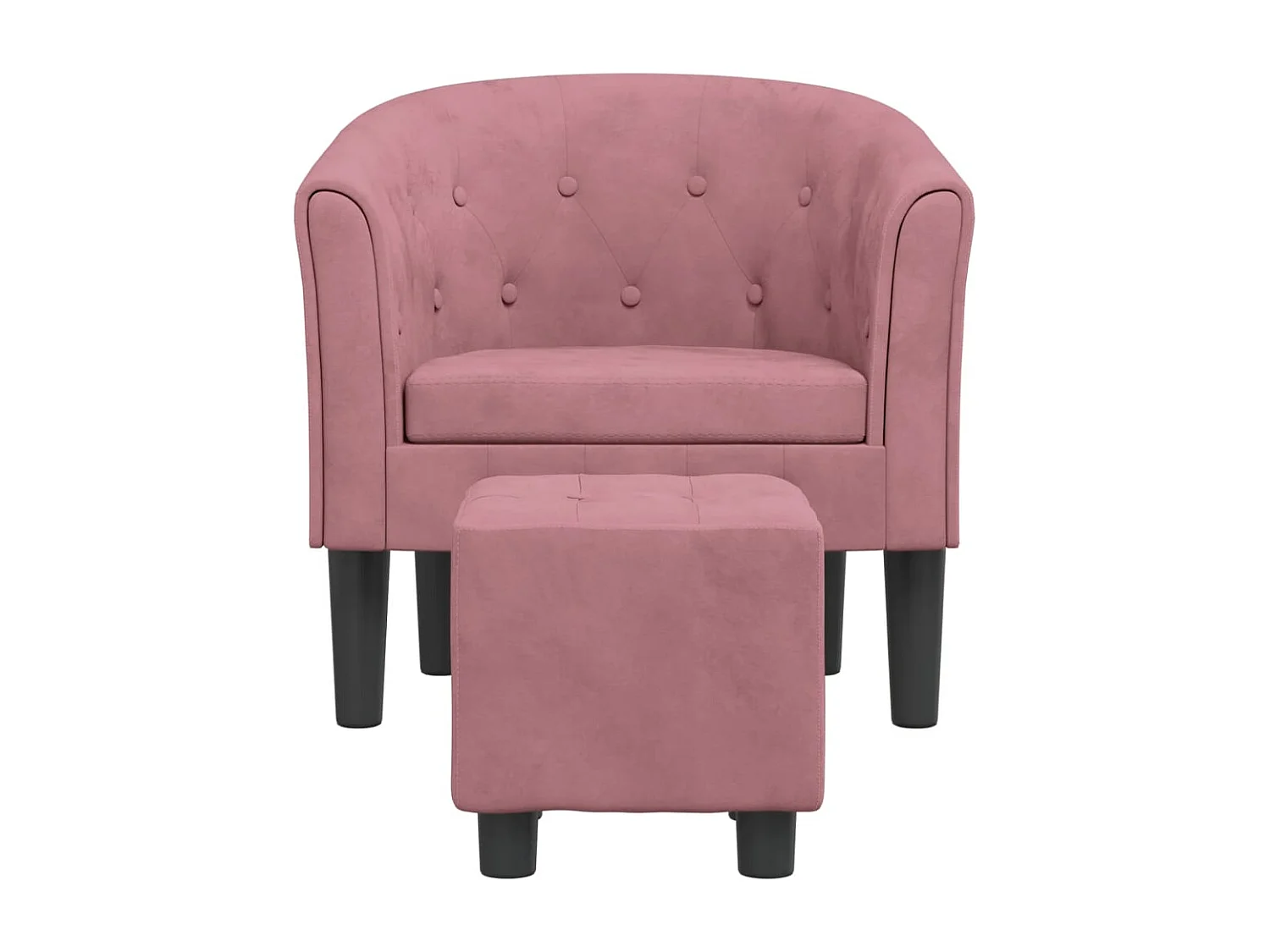 Clubsessel mit Fußhocker | Relaxsessel indoor Rosa Samt SHL90725