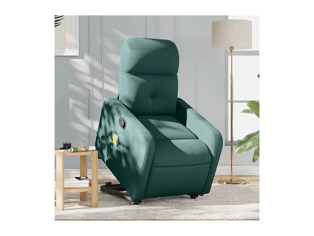 Silla de masaje reclinable de pie de tela verde oscura SHL7997